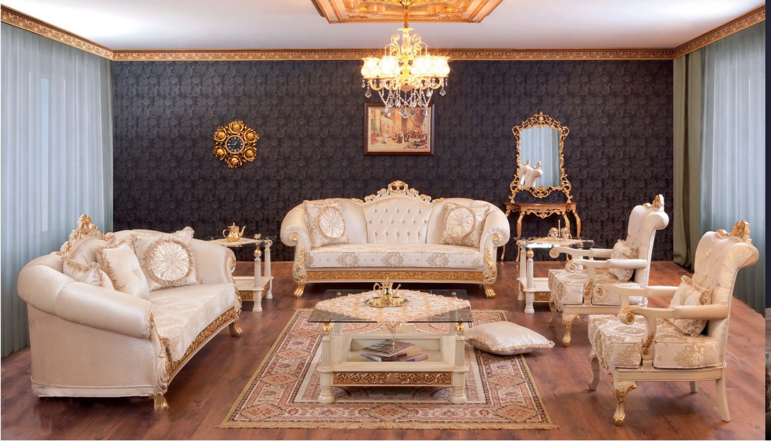 Set Kursi Sofa Tamu Mewah Burmali Terbaru Ukiran Jepara Best Of Living Room Sets B46 - Image 1