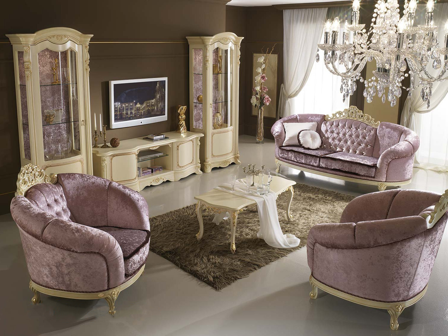 Set Kursi Sofa Tamu Mewah Modern Ukiran Regina Mebel Jepara Terbaru Beatiful Living Room Sets B47 - Image 1