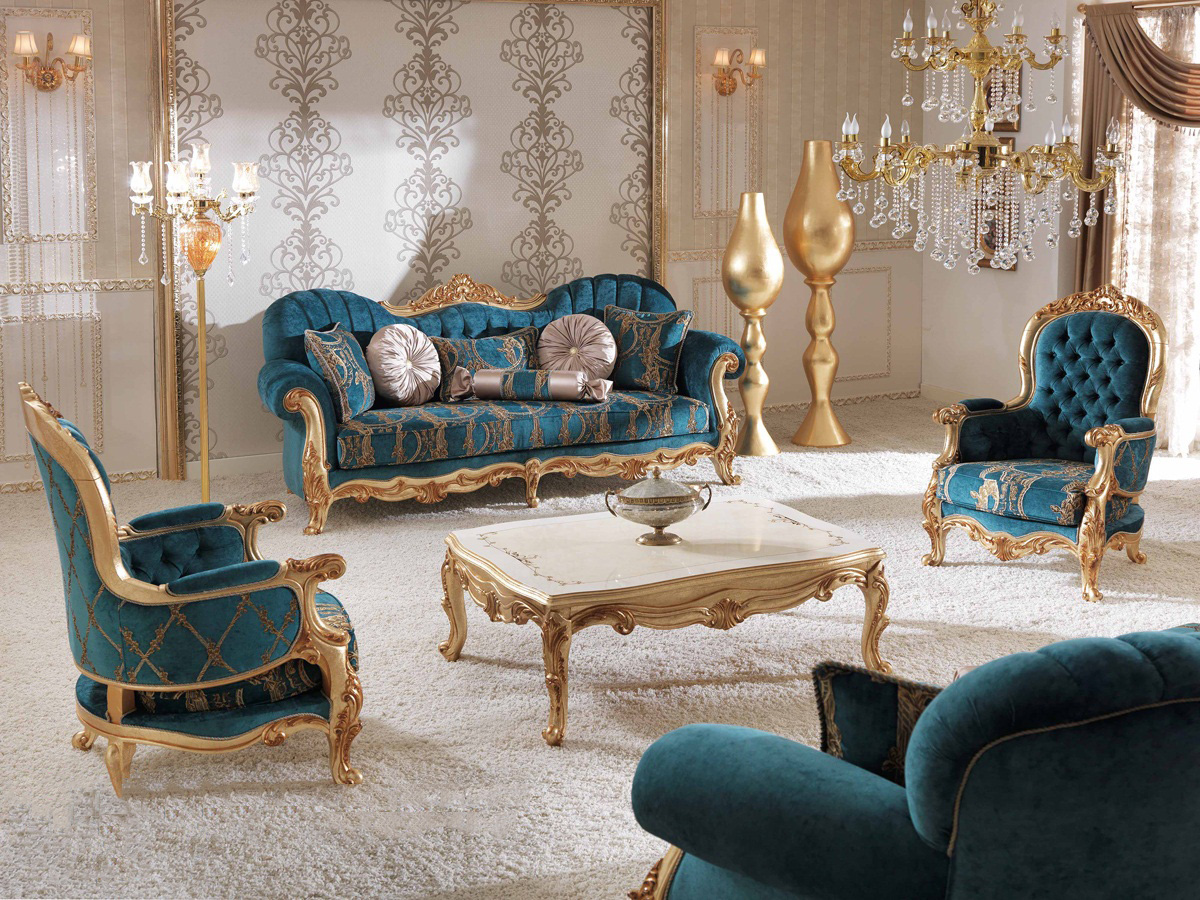 Set Sofa Kursi Ruang Tamu Mewah Klasik Jepara Milas Turki Terbaru Pretentious Living Room Sets B48 - Image 1